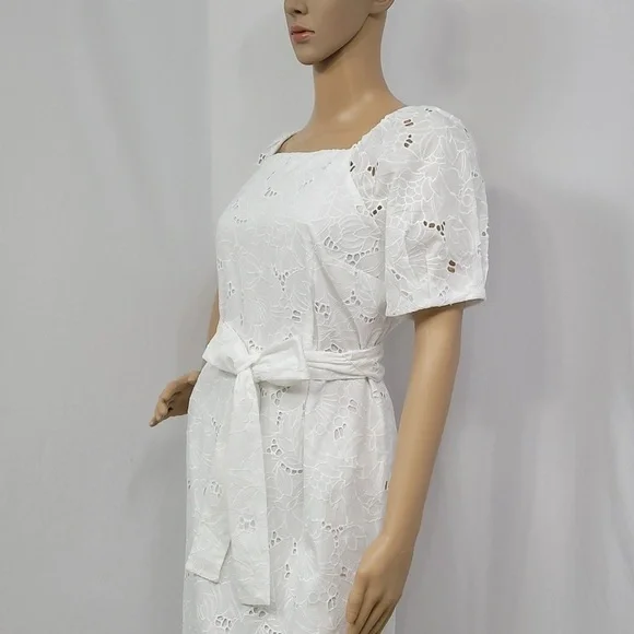 Ann Taylor Eyelet Puff Sleeve Dress - Picture 12 of 17